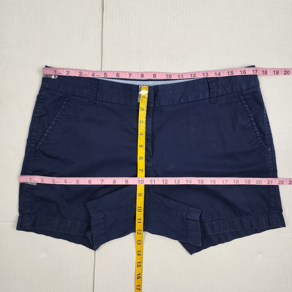 J. Crew Factory Navy Blue Cotton Shorts Size 12 Chino Broken-in Shorts - Picture 5 of 8
